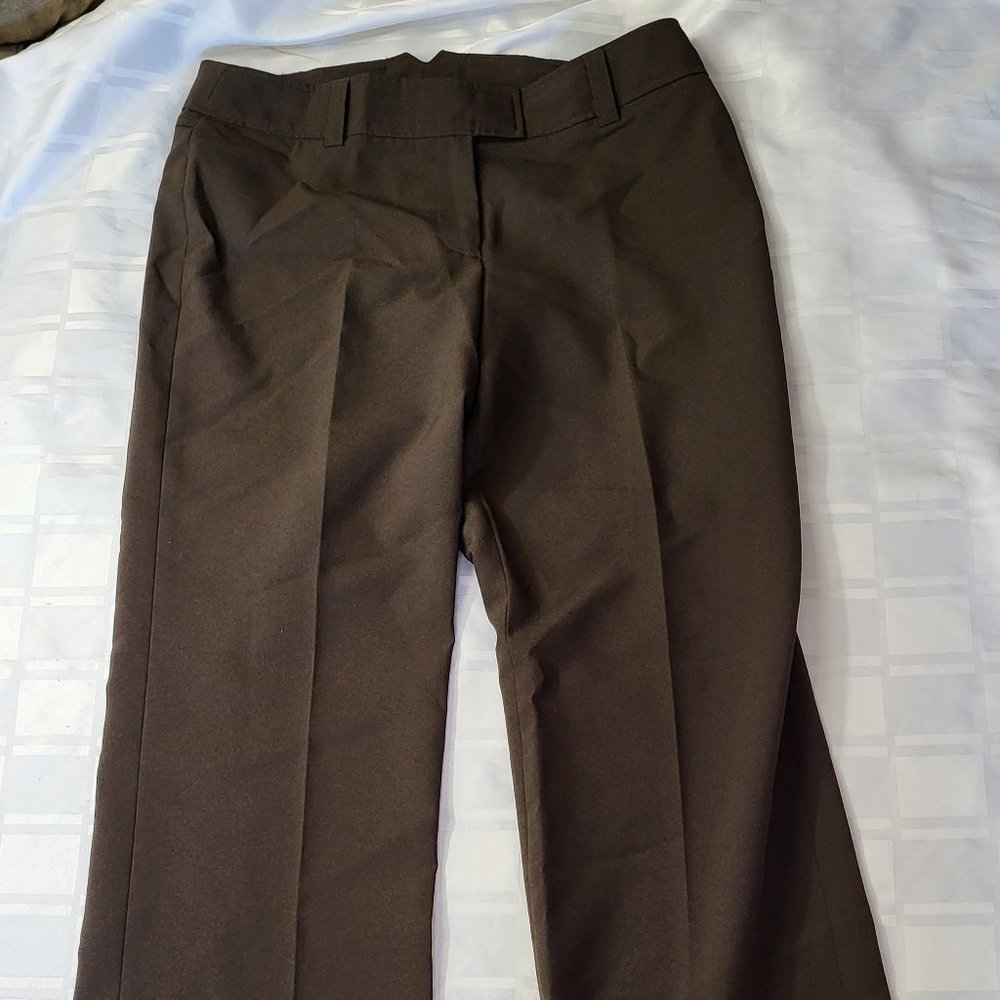 SUZY SHIER WOMEN'S DRESS FORMAL WEAR PANTS SIZE 11/12 BROWN OFFICE WEAR STYLE